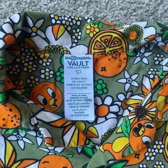 Disney World 50th Anniversary Vault Orange Bird Camp Shirt 2022 - Picture 5 of 9